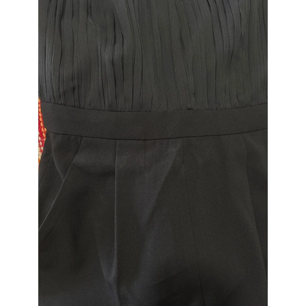 E1 Alice + Olivia Black Pleated Open Back Sleeveless Jumpsuit Size 0 - Picture 12 of 12
